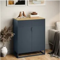 skølm Kommode Izar aus Metall (Anthrazit, mit MDF-Ablagefläche), Highboard mit Doppeltür & höhenverstellbare Einlegeböden