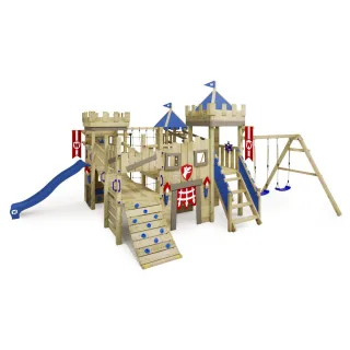 Klettergerüst Prime The Dancing Dragon - Großer Spielturm mit Rutsche, Kletternetz & Wackelbalken für Garten - Robuste Holzqualität - Wickey