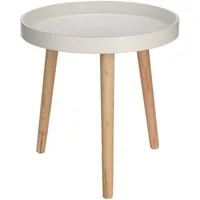 Spetebo Beistelltisch Holz Beistelltisch Ø 39 cm - weiß (Stück, 1-St., Schwarzer Beistelltisch), Dekorativer Bestelltisch in schwarz mit 39 cm Durchmesser