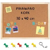 Creative Deco Pinnwand Große Pinnwand Kork, inkl. 5 Pinwandnadeln