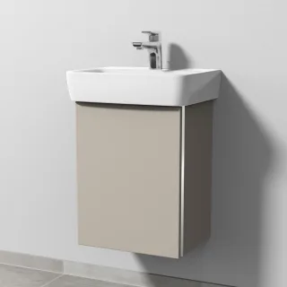 Sanipa 3way Waschtischunterbau zu Geberit Renova Plan Waschtisch mit 1 Tür, Kaschmir-Matt BP8701U