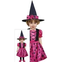 Fiestas Guirca Kostüm, Hexe Halloween Kostüm Baby Rosa Schwarz Sterne Hut Zauberhafte Magie