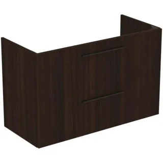 Ideal Standard i.life A Möbelwaschtisch-Paket K8746NW 104x46x64,5cm, 1 Hahnloch, Griff schwarz matt, coffee oak