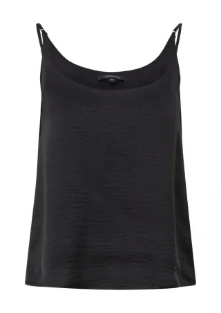 comma - Top aus Jersey-Piqué schwarz - Gr. - 34