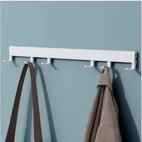 Mai & Mai Garderobenleiste Wandgarderobe mit verstellbaren 5/6/8 Haken aus Alu Stalo-10 (8 St), Oberfläche pulverbeschichtet, Hakenabstand frei verstellbar