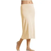 TEXEMP Unterrock Damen Unterrock Unterkleid Lang Rock Halbrock Knielang (1-tlg) 95% Baumwolle - 70cm Länge - Mit Schlitz unten