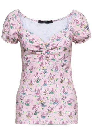 Queen Kerosin Damen T-Shirt Pudel pink