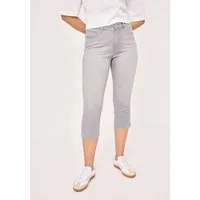 Paddock's 3/4-Jeans PIA Graue Slim-Fit Damenjeans in ¾ Länge mit Stretch