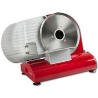 Domo Allesschneider, 200 W, für Brot & Wurst-Schneide Aufschnitt-Maschine Wellenschliff Ø22cm Rot