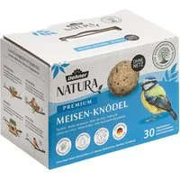 Dehner Natura Große Meisenknödel, ohne Netz, 30 Stück je 90 Gramm (2.7 kg), Hauptfutter für: Wildvogel, Gartenvögel, im Karton, hochwertiges Wildvogelfutter zur ganzjährigen Fütterung