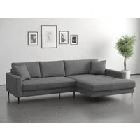 OTTO home Ecksofa Summer L-Form, B: 280cm, in Cord & Struktur, wahlweise mit Kopfstützen, schwarze Metallfüße