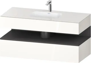 Duravit Qatego Einbauwaschtisch mit Konsolenwaschtischunterbau Weiß Hochglanz 1200x550x600 mm - QA47 QA4787049220010