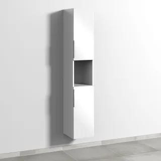 Sanipa 3way Hochschrank mit 2 Türen und 1 offenem Fach, Weiß-Glanz UF11378