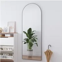 CASSILANDO Ganzkörperspiegel gewölbter Bodenspiegel, großer Boden-Spiegel,mit Alu-Rahmen,162*53cm, Ganzkörperspiegel mit Halterung, Wandspiegel,Gewölbter Schminkspiegel