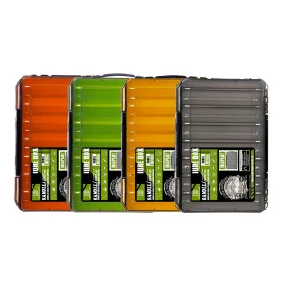 SAMOLLA 10 Compartments Small Double Fishing Tackle Box Portable Handle Lure Baits Container Y-slot Storage Organizer