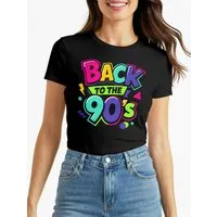 MoonWorks Print-Shirt Damen T-Shirt - Back to 90s Party - Fasching Karneval Kostüm-Ersatz mit Print