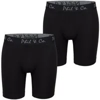 Phil & Co. Langer Boxer Long Boxer Briefs - langes Bein - Jersey - ohne störendes Etikett (2-St) Retroshorts Boxershorts Multipack Mehrpack Baumwolle Herren 2-Pack