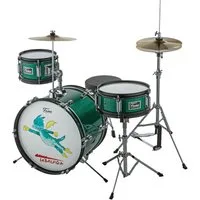 FAME Schlagzeug, Drums for Kids, Drumsets, 3 PC Junior Drumset Tabaluga Dark Green - Drumsets für Kinder