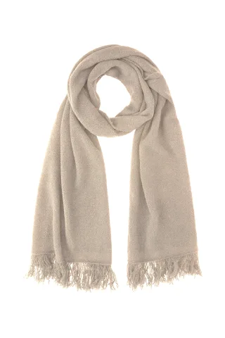 Rich & Royal - Knitted Scarf with Fringe Edge caffee latte - Gr. - 1