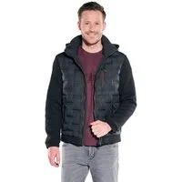 Engbers Steppjacke Herren Steppjacke mit Strickärmeln, Schwarz