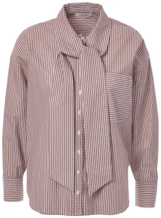 JcSophie - Polo blouse Brown stripes - Gr. - 34