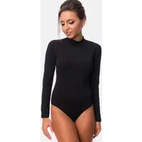 Evoni Body für Damen Langarm Blusenbody mit Halbkragen