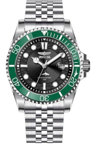 Invicta Pro Diver 50806 Herrenuhr - Quarzwerk - Edelstahl mit schwarzem Zifferblatt - 43 mm
