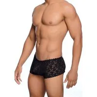 MOB Eroticwear Boxershorts Boxershorts aus Spitze - schwarz (1-St) transparente Spitze