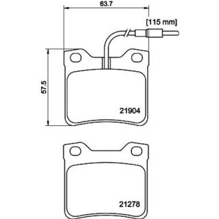 Hella Bremsbel?ge hinten Mercedes V-Klasse Vito Peugeot 605
