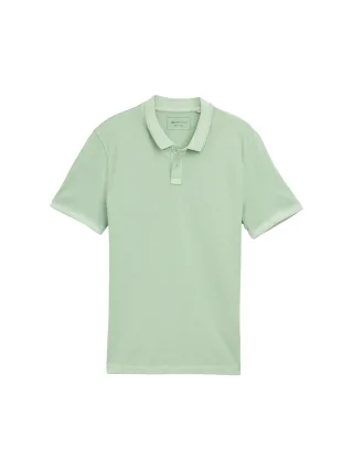 Denim Tom Tailor - Piqué Poloshirt im Washed Look fresh mint green - Gr. - M