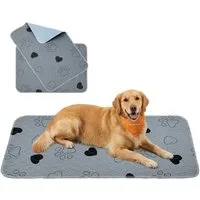 FEANDREA Tierdecke Wiederverwendbare Matten für Hunde, Hundetoilette, auslaufsicher, rutschfest, Welpen-Unterlagen waschbar, 100 x 70 cm, 2er Set