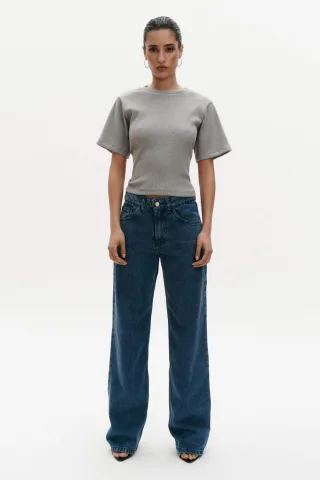 BENU graues geknotetes Damen-T-Shirt