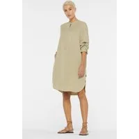 SENSES.THE LABEL Blusenkleid FO:RM aus Lyocell mit verdeckter Knopfleiste, Farbe: light sage mit abgerundetem Saum