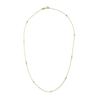 DIADEMA - Halskette Tiffany's - 9 Diamanten - Gelbgold