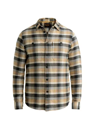 PME Legend - Kariertes Langarmhemd beige/grau - Gr. - XXL