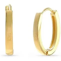 Made by Nami Paar Creolen 925 Sterling Silber Creolen in Gold, Ohrringe für Damen aus Edelstahl - Wasserfester Schmuck