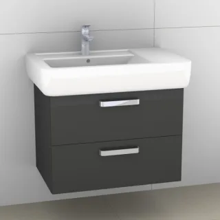 Artiqua 413 Waschtischunterschrank für Renova Plan 122180 Anthrazit Hochglanz, 413-WU2L-K19-7015-51 413-WU2L-K19-7015-51