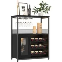 GarveeMore Weinschrank Weinregal Weinständer Barschrank mit Glashalter 69x35x92cm