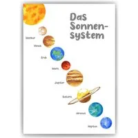 Tigerlino Poster Sonnensystem Lernposter Kinderzimmer Kinderposter Lernhilfe für Kinder