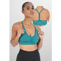 Smilodox Sport-BH Batik Scrunch Icon, Push Up BH ohne Bügel V-Ausschnitt Fitness Shaped Fit Sport Bra Herausnehmbare Cups Verstellbare Träger Yoga Gym