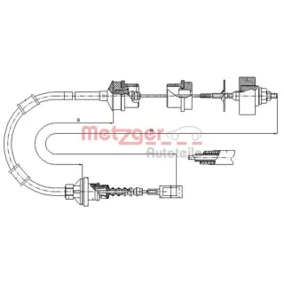 Metzger Kupplungsseil Citroen Fiat Peugeot 1172.8