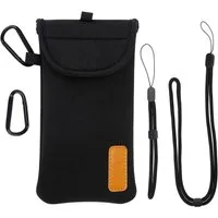 LuxusKollektion Handyhülle Handyhülle Neopren Tasche 6,5 Zoll Schwarz für iPhone Samsung Galaxy