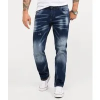Rock Creek Regular-fit-Jeans Herren Jeans Stonewashed Dunkelblau RC-3113