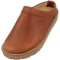 Haflinger Travel Classic Eleganter Clog aus Leder mit Korkfußbett und Gummisohle Hausschuh
