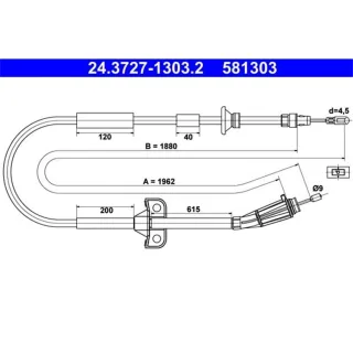 ATE Handbremsseil hinten Volvo V70