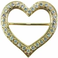 LUISIA® Schal Herz Schalring mit Strass - Tuch Brosche, Gold