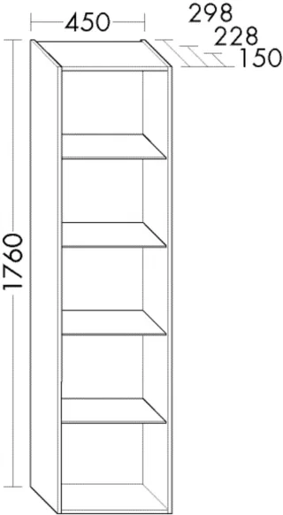 Burgbad Hochschr.Sys30 PG4 Sana 1760x450x298 Eiche Hellgrau, HS4515F6332 HS4515F6332