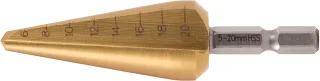 KS Tools HSS-TiN Blechschälbohrer-Bit, Ø 5-20mm - 336.0033