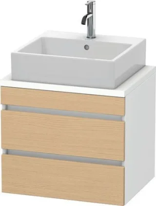 Duravit DuraStyle Konsolenwaschtischunterbau wandhängend Natur Eiche & Weiß Matt 600x478x512 mm - DS DS530503018