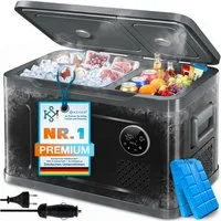 KESSER Kühlbox Kompressor 2in1 Doppelzone Kühl & Gefrierfach elektrische Gefrierbox, 40 l, mit 2x Kühlakkus & LED-Touch-Bedienung Kühlschrank bis -20 °C